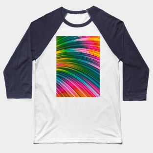 Color Prism Burst Wave. Rainbow Abstract Art Strands Baseball T-Shirt